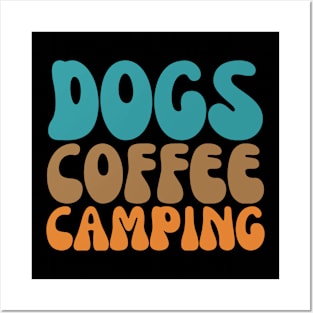 Retro Dogs Coffee Camping Funny Campers Posters and Art